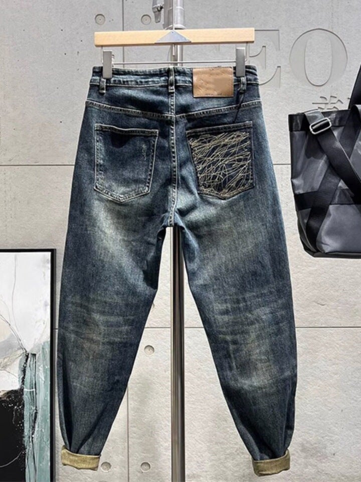 Unisex Classic Denim Jeans Loose Fit Daily Outdoor Wear - Image 3