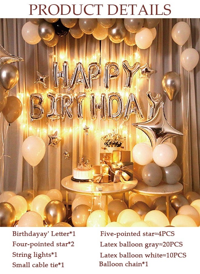 DUNISO - Luxurious Birthday Decorations for Adult and Kids Happy Birthday Party Decorations Happy Birthday Banner and Balloon Birthday Balloon Letters - Image 1