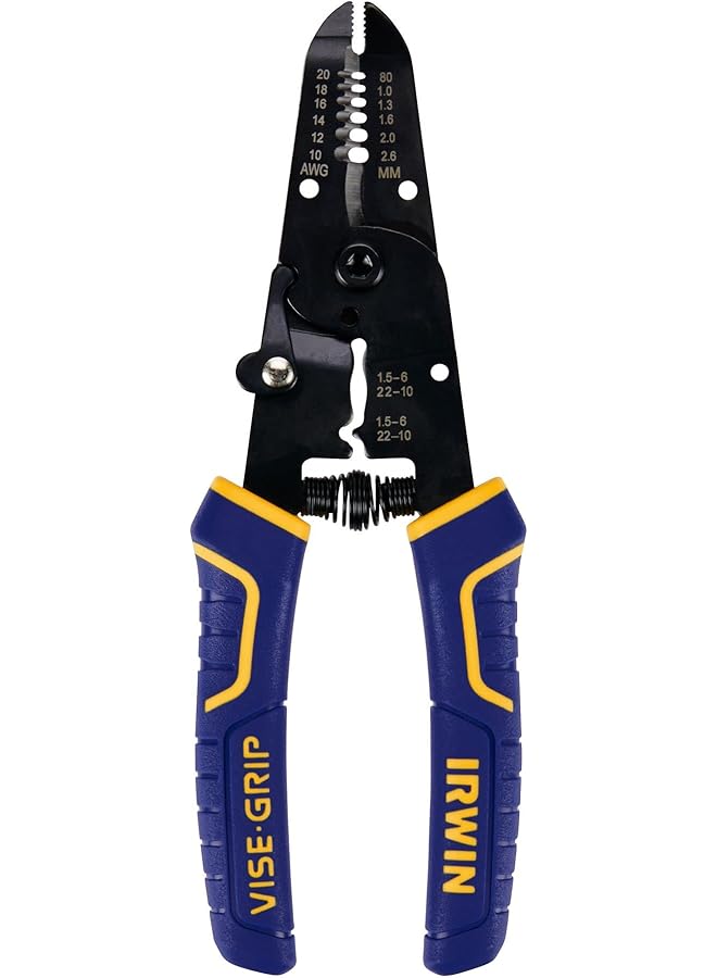 IRWIN VISE-GRIP Wire Stripping Tool/Wire Cutter, 7-Inch (2078317), Blue - Image 1