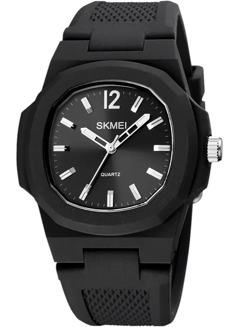 سكمي ساعة كوارتز رجالية 1717 - 49 مم - أسود - Image 1