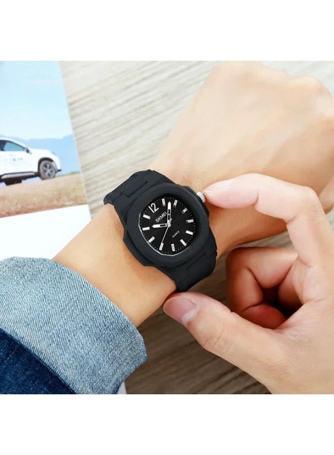 سكمي ساعة كوارتز رجالية 1717 - 49 مم - أسود - Image 3