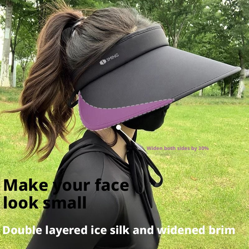 UPF50+ Sun Hat for Women UV Protection Summer Wide Brim Visor Hat Ice Silk Sun Cap - Image 3