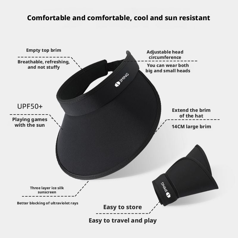 UPF50+ Sun Hat for Women UV Protection Summer Wide Brim Visor Hat Ice Silk Sun Cap - Image 4