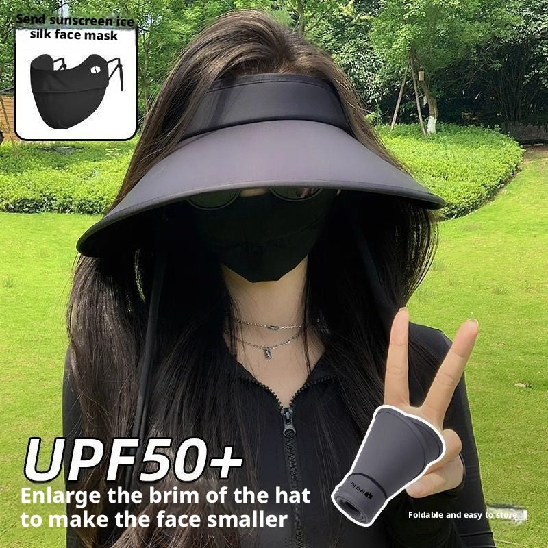 UPF50+ Sun Hat for Women UV Protection Summer Wide Brim Visor Hat Ice Silk Sun Cap - Image 2