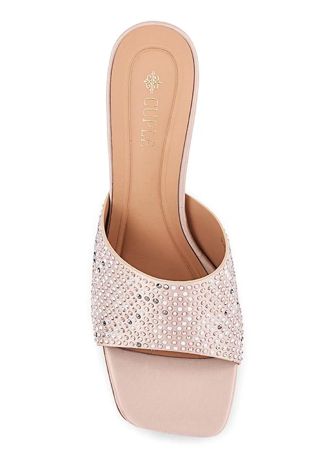 Cuple Cuple Embellished Multi Strap Flat Slides
