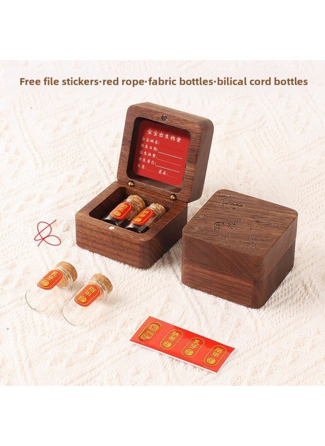 Generic Umbilical Cord Collection Box Fetal Hair Souvenir Making Fetal Hair Preservation Bottle Baby Rabbit Navel Newborn Baby Storage-Color:❃❁❃4 Bottles + Storage Bag [lucky Rabbit]  - Image 4