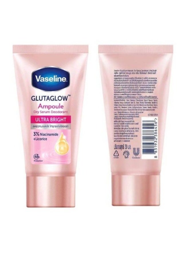 Vaseline GlutaGlow Ampoule Dry Serum Deodorant Ultra Bright – 3% Niacinamide + Licorice for Smooth & Radiant Underarms - Image 2