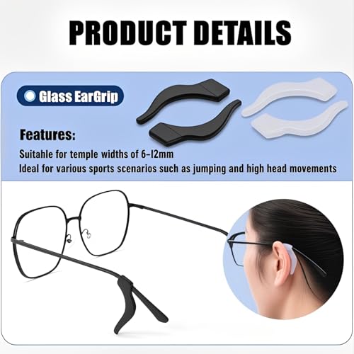 CLLFUU 6Pairs Fit for Rayban Meta Ear Hooks,Silicone Eye Glasses Holder Compatible with Ray-Ban Meta Wayfarer/Skyler/Oakley/Headliner (Gen 2) Accessories,Smart Glasses Ears Grip. - Image 4