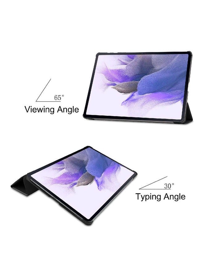 DUSALA Protective Case Cover For Samsung Galaxy Tab S7 FE, Full-Body Rugged Protective Cover with Stand, Black - Image 3