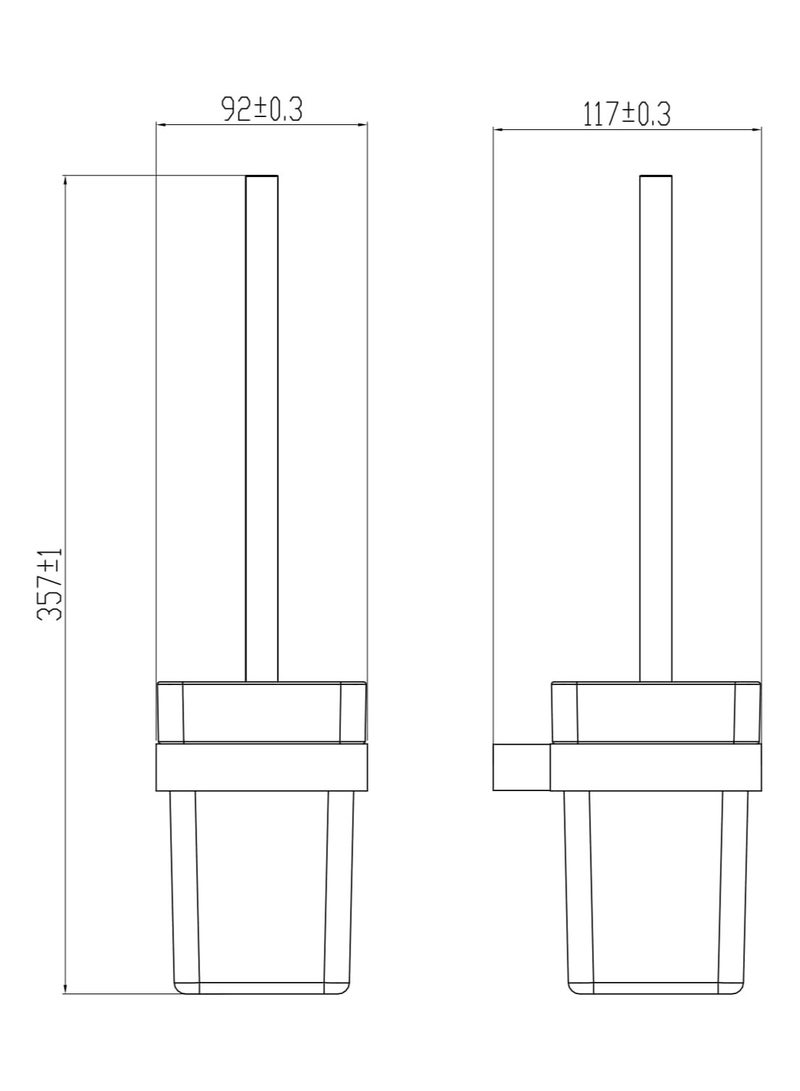 HESANIT Bathroom Premium Toilet Brush Holder Chrome - A400-9 - Image 5