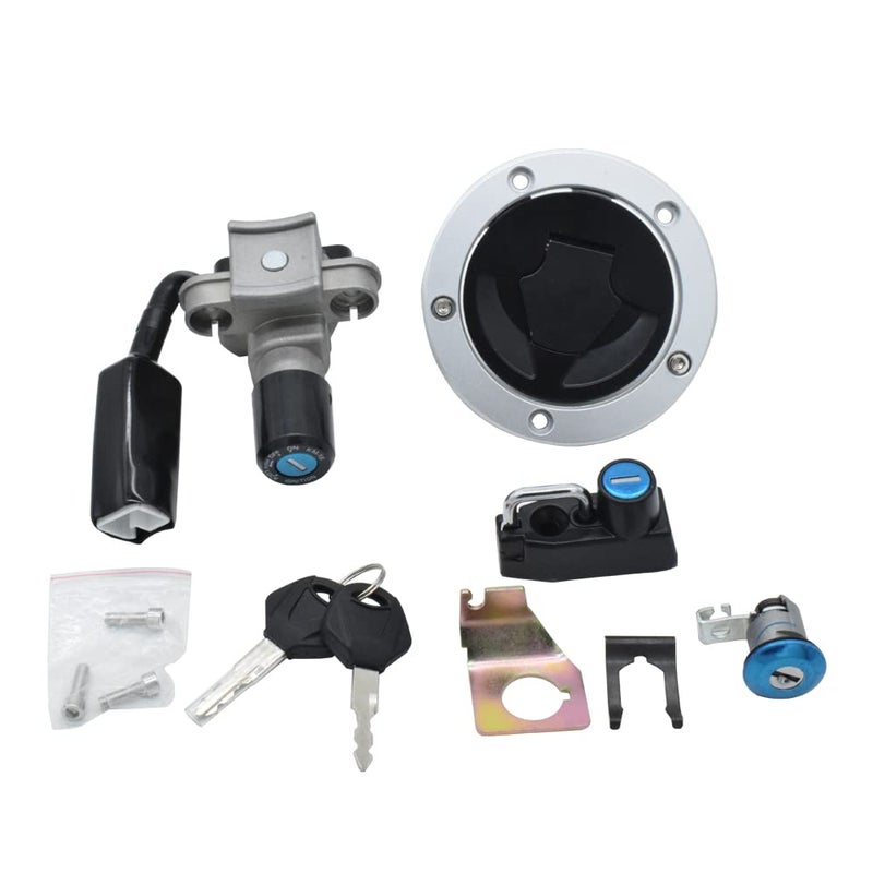 مجموعة غطاء خزان الوقود ومفتاح تشغيل دراجة نارية RCRBT مع 2 مفاتيح متوافقة مع كاواساكي Z125 20172019