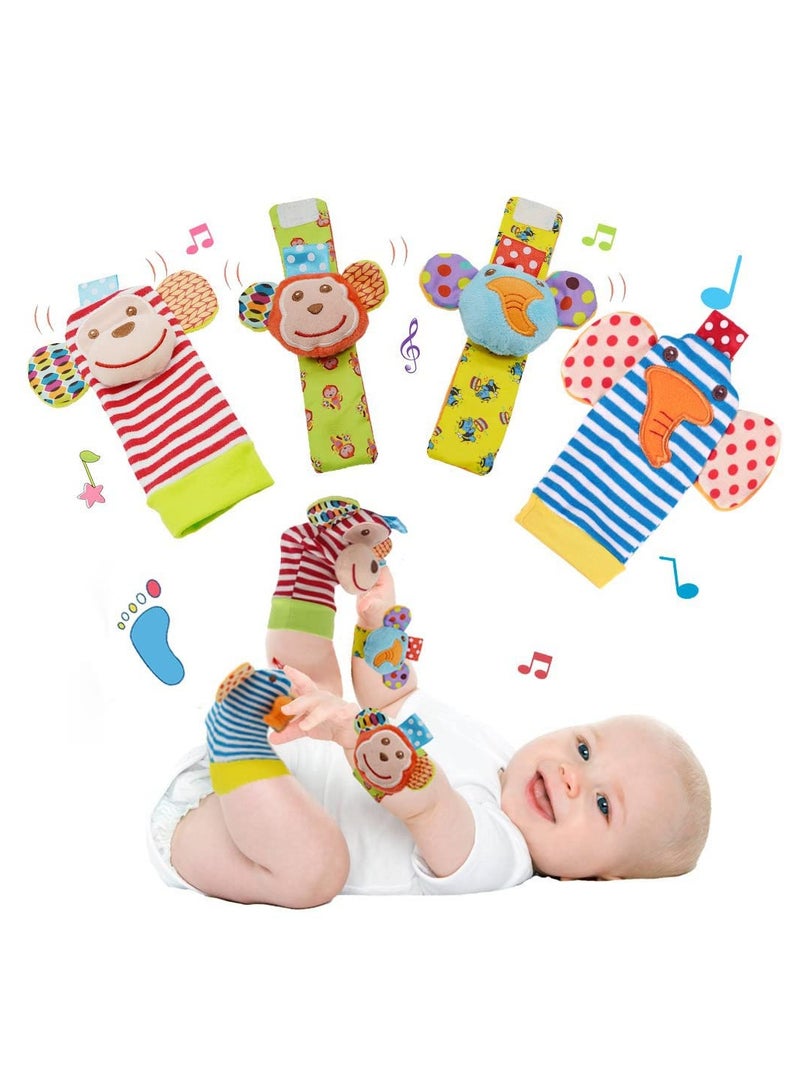 إيلوفهابرتي ألعاب جوارب خشخيشة للأطفال الرضع من عمر 0-3-4-5-6 أشهر، ألعاب حسية ناعمة للأطفال حديثي الولادة من عمر 0-3-6 أشهر، ألعاب هدايا تنموية للأولاد والبنات - Image 1