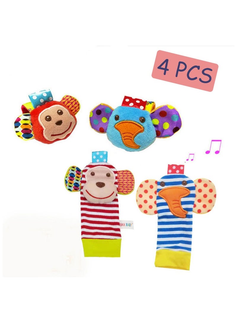 إيلوفهابرتي ألعاب جوارب خشخيشة للأطفال الرضع من عمر 0-3-4-5-6 أشهر، ألعاب حسية ناعمة للأطفال حديثي الولادة من عمر 0-3-6 أشهر، ألعاب هدايا تنموية للأولاد والبنات - Image 2