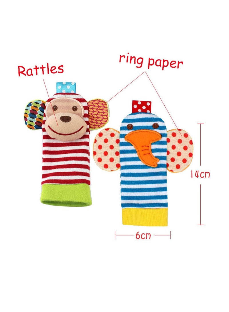 إيلوفهابرتي ألعاب جوارب خشخيشة للأطفال الرضع من عمر 0-3-4-5-6 أشهر، ألعاب حسية ناعمة للأطفال حديثي الولادة من عمر 0-3-6 أشهر، ألعاب هدايا تنموية للأولاد والبنات - Image 3