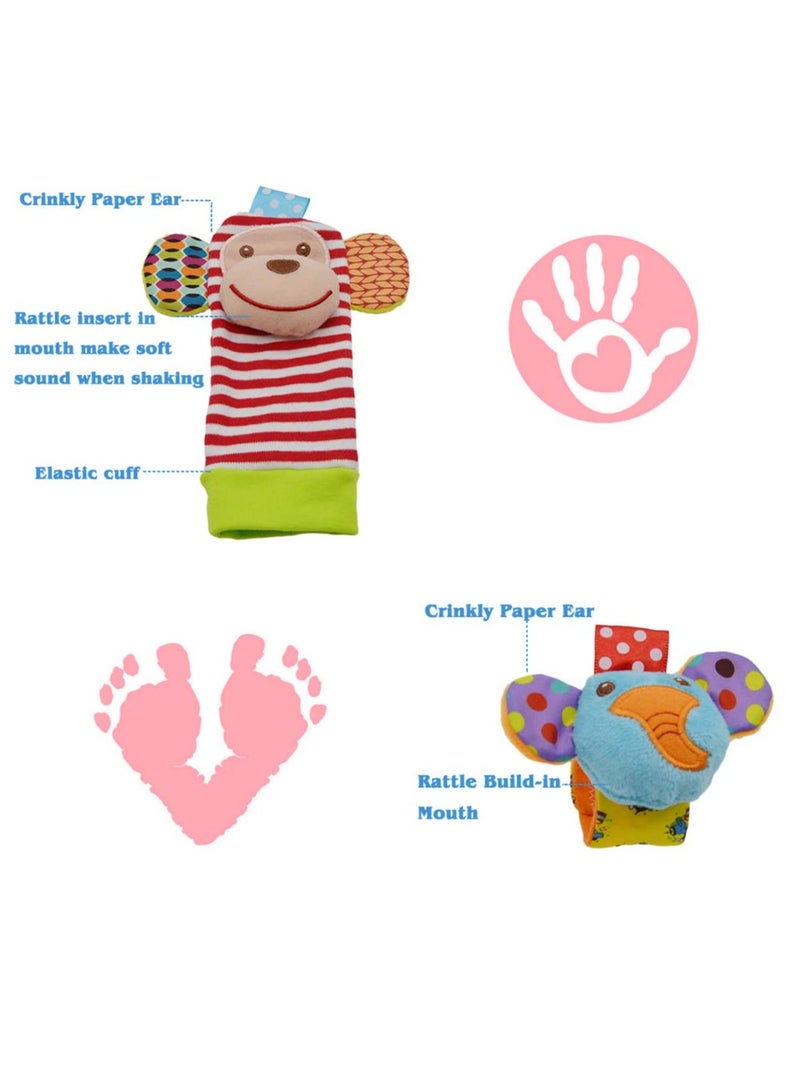 إيلوفهابرتي ألعاب جوارب خشخيشة للأطفال الرضع من عمر 0-3-4-5-6 أشهر، ألعاب حسية ناعمة للأطفال حديثي الولادة من عمر 0-3-6 أشهر، ألعاب هدايا تنموية للأولاد والبنات - Image 4