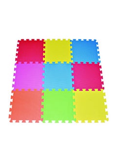 9-Tile Multi-Color Exercise Mat, Solid Foam Eva Playmat, Baby Safety 9Sqft Soft Play Floor, Square Tiles Kids Interlocking Puzzle Mats