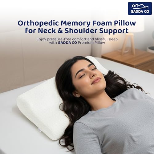 GADDA CO Memory Foam Cervical Neck Pillow for Neck| Orthopedic Cervical Pillow for Pain Relief, Spinal Alignment | 19.5x11x2.5 Inch, White, 2-Year Warranty - Image 5