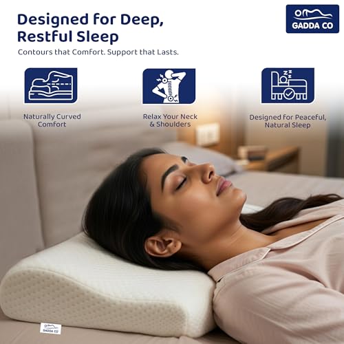 GADDA CO Memory Foam Cervical Neck Pillow for Neck| Orthopedic Cervical Pillow for Pain Relief, Spinal Alignment | 19.5x11x2.5 Inch, White, 2-Year Warranty - Image 4
