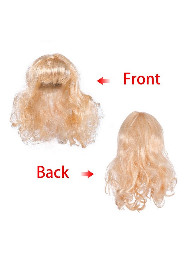 Miayon Dog Cat Cosplay Wig Long Blonde Curly Hair with Adjustable Elastic Bands Pet Wigs for Halloween, Christmas, Festivals, Pet Cosplay Costumes Accessories for Dog Cat (Blond) - Image 3