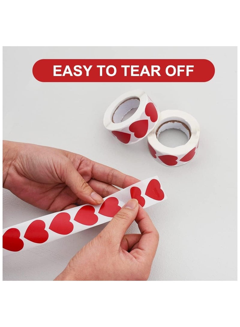 Generic 1500 Labels Red Heart Stickers 1 inch Heart Coding Shape Paper Labels for Wedding Anniversaries Invitation Envelopes Cute Decals for Water Bottle Packaging  - Image 3