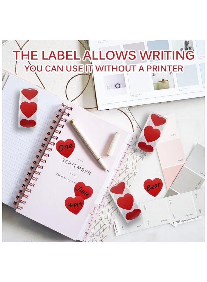 Generic 1500 Labels Red Heart Stickers 1 inch Heart Coding Shape Paper Labels for Wedding Anniversaries Invitation Envelopes Cute Decals for Water Bottle Packaging  - Image 4