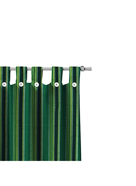 nissi - NISSI Cotton Striped Curtain Set, 2 Window Curtains 120 x 150 cm, Machine Washable (2, Chain Green, Window (4x5 feet)) - Image 1