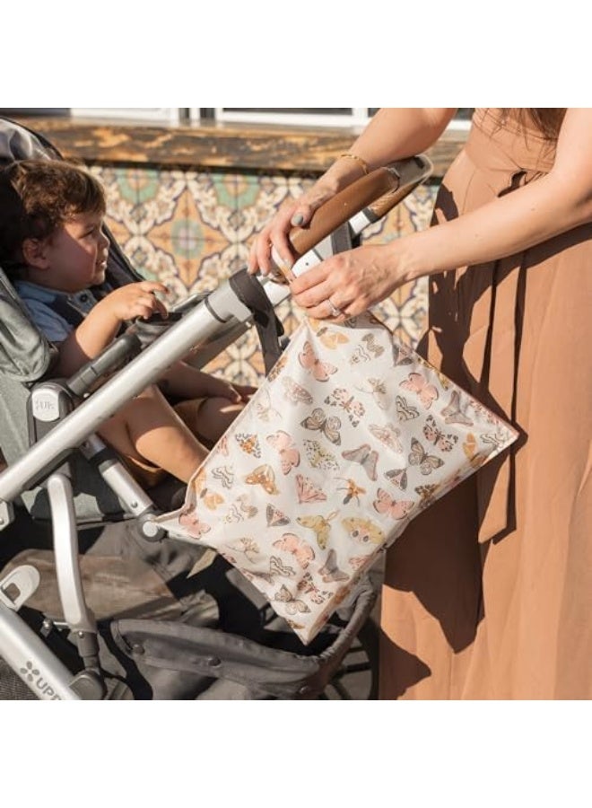 Tiny Twinkle Mess-proof Wet Bags 2 Pack Waterproof and Washable Bag for Travel storage, Stroller, Daycare, Baby Diapers, Yoga, Beach, Pool, Wet Toddler Swimsuits (Periwinkle,Pebble) - Image 3