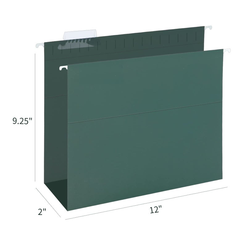 HERKKA Extra Capacity Hanging File Folders, 30 Pack Reinforced Hang Folders with Heavy Duty 2 Inch Expansion, Designed for Bulky Files, Medical Charts, Letter Size, Green - Image 2