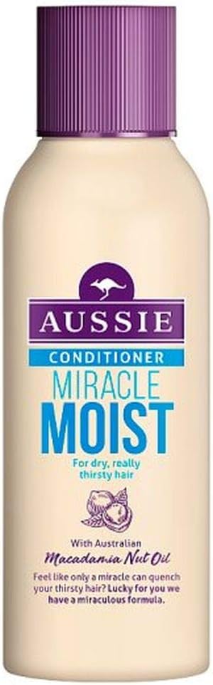 Aussie Miracle Moist Conditioner MoistureQuenching Vegan Formula For Dry Damaged Hair Replenishes Brittle Hair With Macadamia Nut Oil Cruelty Free Recyclable Bottle 90ml