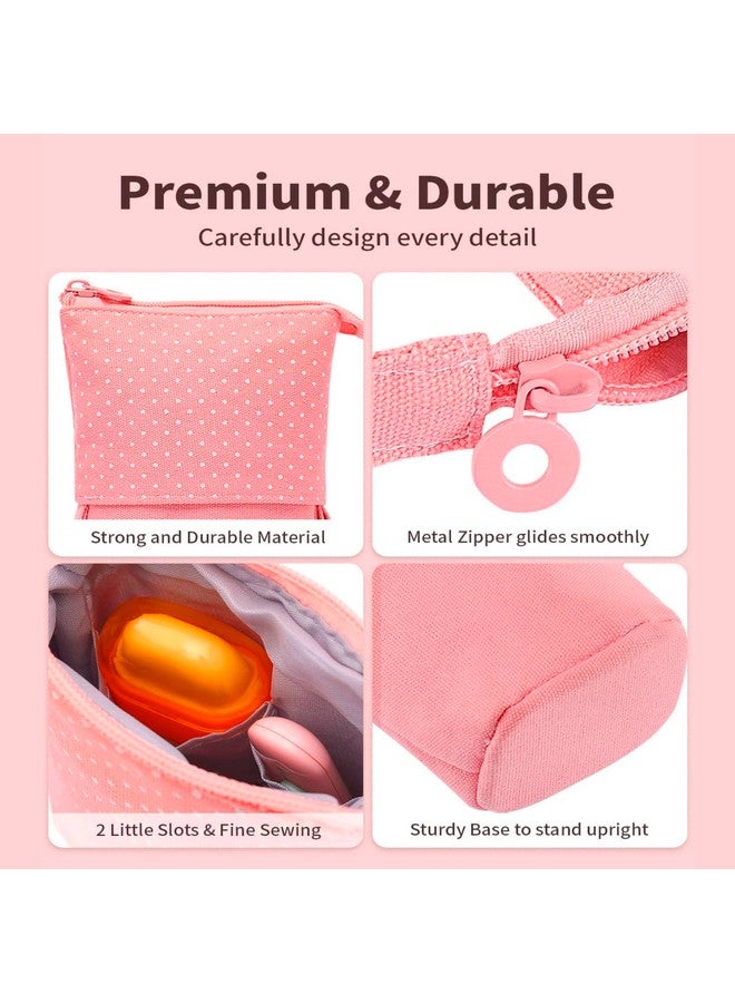 Storite Standing Up Pencil Case Stationery Items for Girls and Boys Canvas Bags Pen Pencil Pouch Case for School College & Office,Cute Stationary Box Organizer for Daily Use,Gifts for Kids - Pink - Image 4