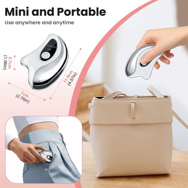 HailiCare Electric Heated Gua Sha Tool, Hot Compress Face Massager, Facial with Vibration, Beauty Device for Face & Neck, Skin Firming Device for Facial - Image 4
