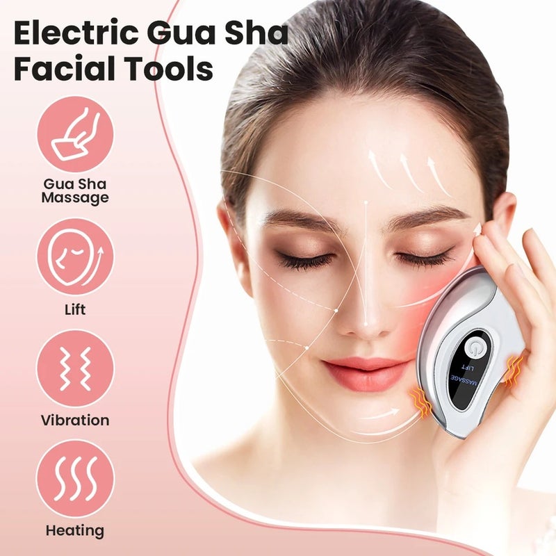 HailiCare Electric Heated Gua Sha Tool, Hot Compress Face Massager, Facial with Vibration, Beauty Device for Face & Neck, Skin Firming Device for Facial - Image 3
