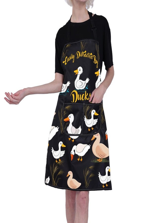 BNQL Duck Apron with Pockets Duck Gifts for Duck Lovers Gifts Duck Hunters Gifts Easily Distracted By Ducks Farmer Apron - Image 4