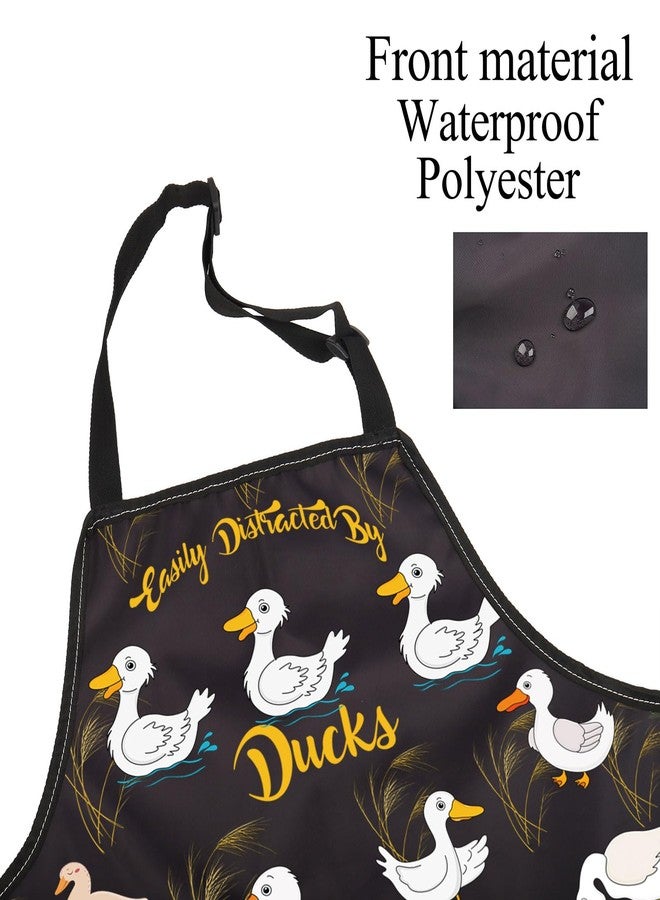 BNQL Duck Apron with Pockets Duck Gifts for Duck Lovers Gifts Duck Hunters Gifts Easily Distracted By Ducks Farmer Apron - Image 3