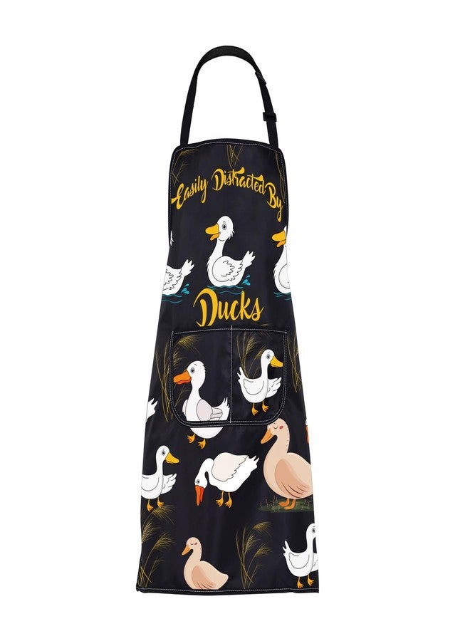 BNQL Duck Apron with Pockets Duck Gifts for Duck Lovers Gifts Duck Hunters Gifts Easily Distracted By Ducks Farmer Apron - Image 1