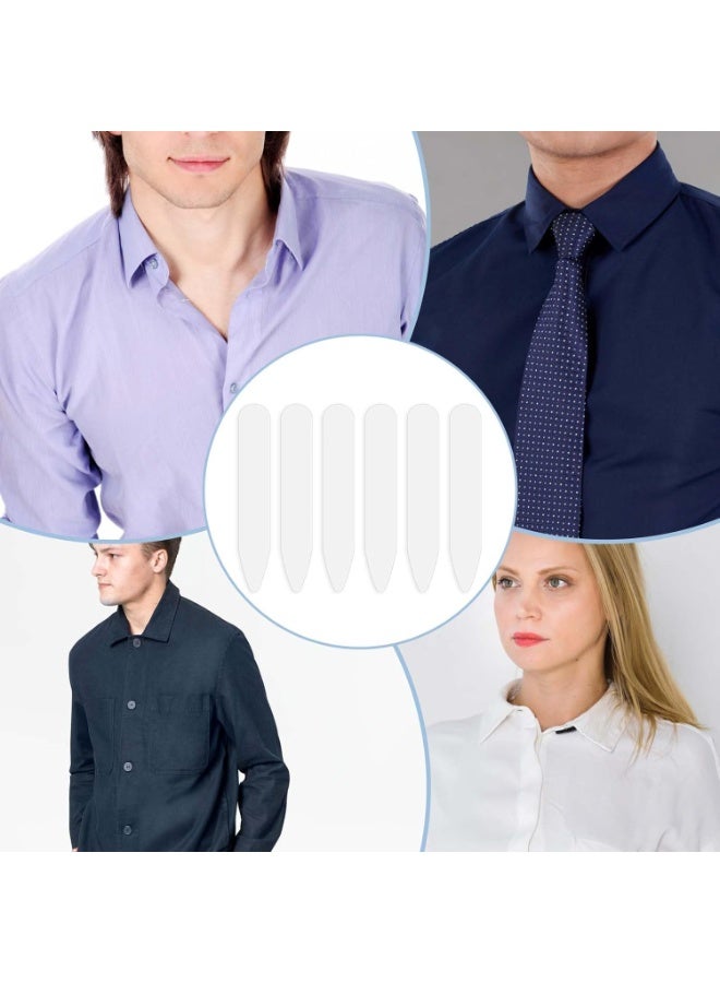 100 Pcs Plastic Collar Stays for Men's Dress Shirts, 6x1cm Collar Inserts Bones Stiffeners, Reusable White Collar Support Strips for Shirts, Polo & Jackets, Men & Women - Image 5