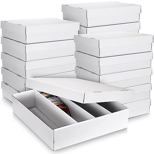 Seajan 16 Pcs 3200 Count Trading Card Storage Box Moisture Sports Card Boxes Bulk for Basketball Gaming Cardboard CollectingWhite - Image 1