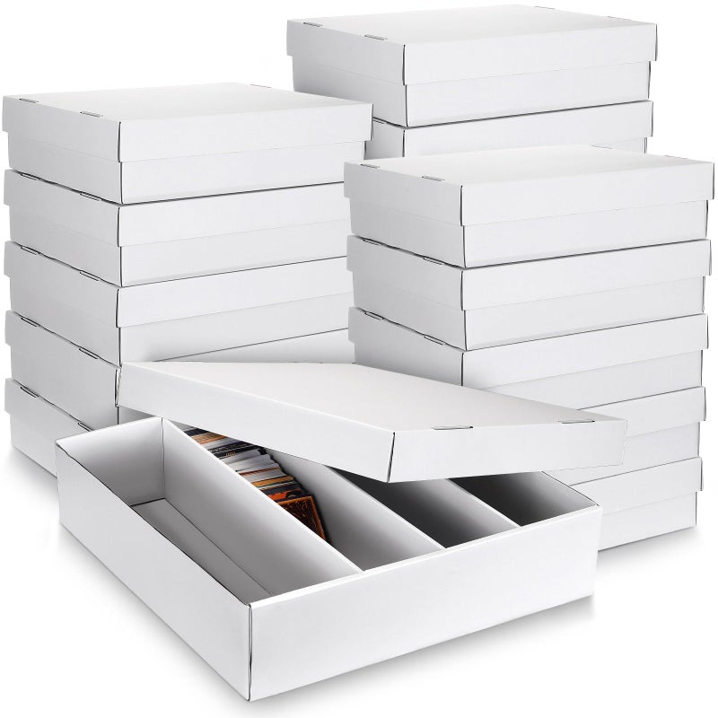 Seajan 16 Pcs 3200 Count Trading Card Storage Box Moisture Sports Card Boxes Bulk for Basketball Gaming Cardboard CollectingWhite - Image 2