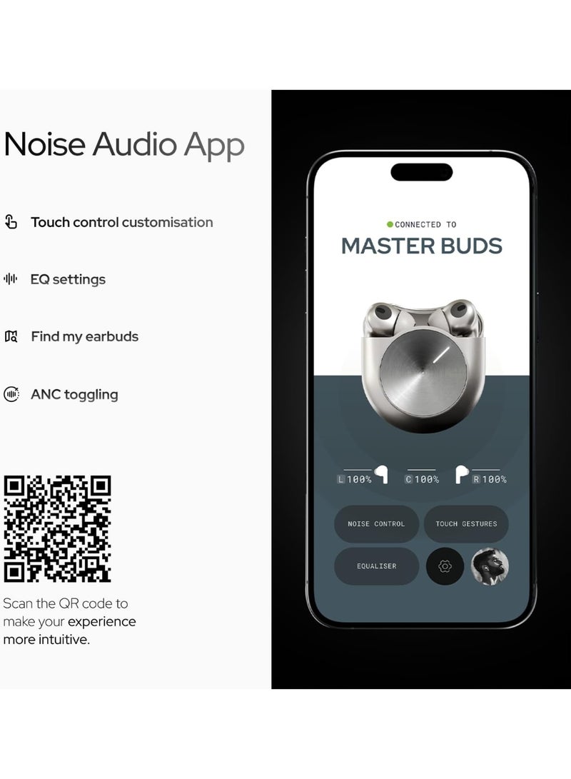 Noise Maker سماعات نويس ماستر، صوت من بوز سماعات أذن بلوتوث، حتى 49 ديسيبل إلغاء الضوضاء التكيفية، LHDC 5.0، صوت مكاني غامر، 44 ساعة من وقت التشغيل مع 6 ميكروفونات ENC، اقتران مزدوج، سماعات أذن IPX5 TWS (أونيكس) - Image 2
