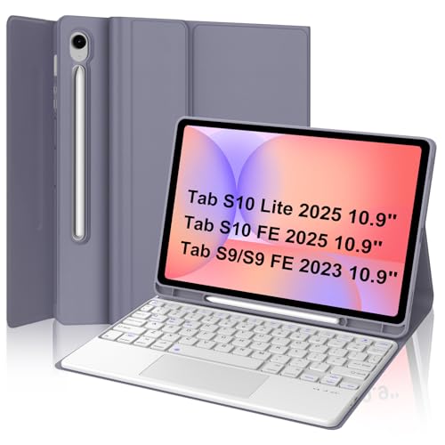 BORIYUAN Keyboard Case for Samsung Galaxy Tab S10 Lite 10.9 inch 2025 & S10 FE / S9 FE, Magnetic Detachable Wireless Keyboard, Precise Cutouts Folio Cover Case with Pencil Holder,6 - Image 1