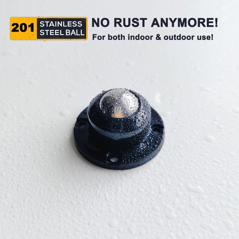 PlusRoc 4 Pack Anti-Rust Wheels Stainless Steel Self Adhesive Caster Wheels for Kitchen Appliance Rollers Sliders Mop Bucket, Load Capacity 28LBS Per Wheel for Furniture - Image 3