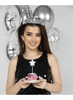 Wecoe 2Pcs Tiaras And Crowns For Women Silver Birthday Crown Adult Women Crowns For Flower Bouquets Birthday Girl Princess Queen Crown Quinceanera Fairy Crown Wedding Bridal Prom Accessories For Women  - Image 3
