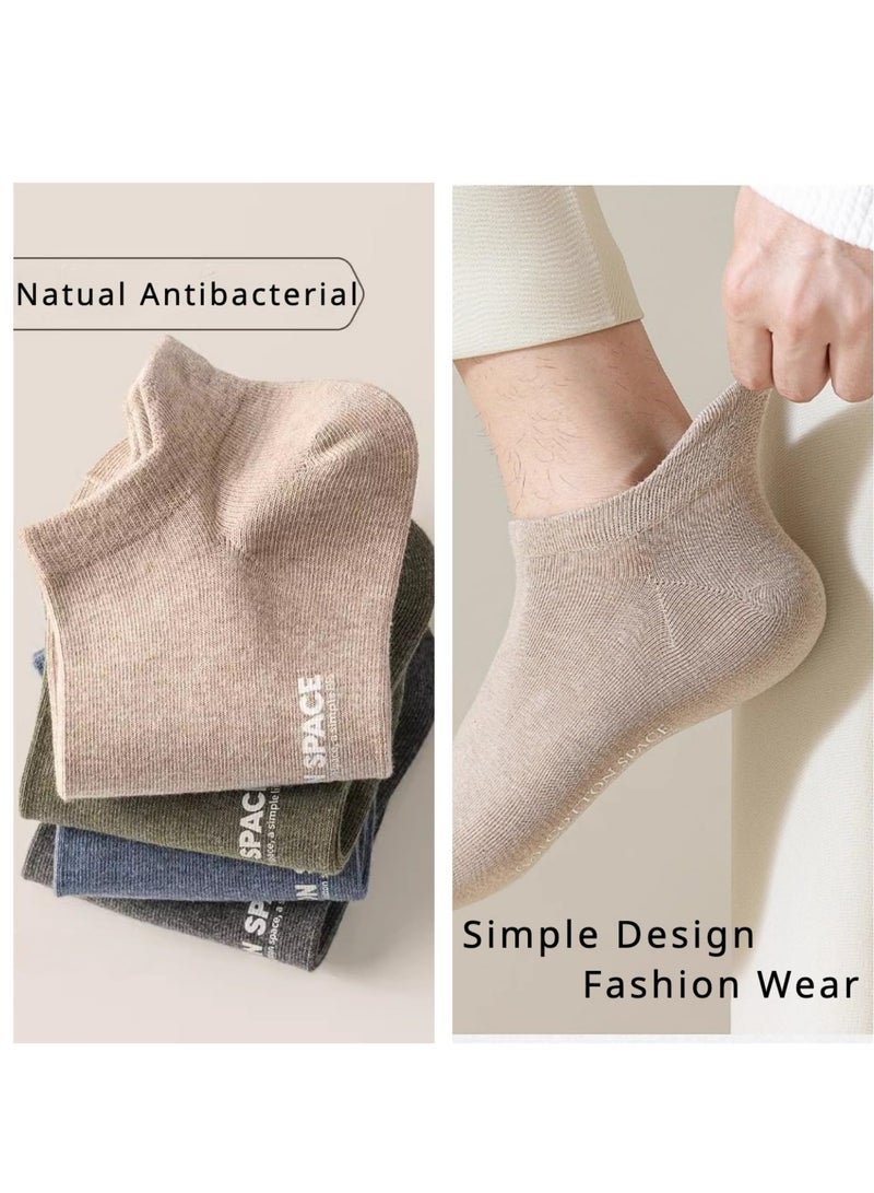 Socks, 6 Pairs Men's Athletic Ankle Socks for Men 5-10 Low Cut Non Slip Solid Heel Tab Cotton Socks, Breathable Casual Wicking Summer Anti-blister (Size: 35-44) - Image 4