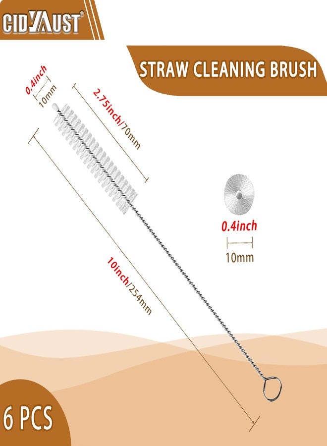 CIDYAUST Straw Cleaner Brush Extend 10-Inch, Straw Brush with PA6 Nylon Bristles and Flexible Wire for Baby Bottles, Sippy Cups, Reusable Straws & Sport Water Bottles,6-Pack. - Image 2