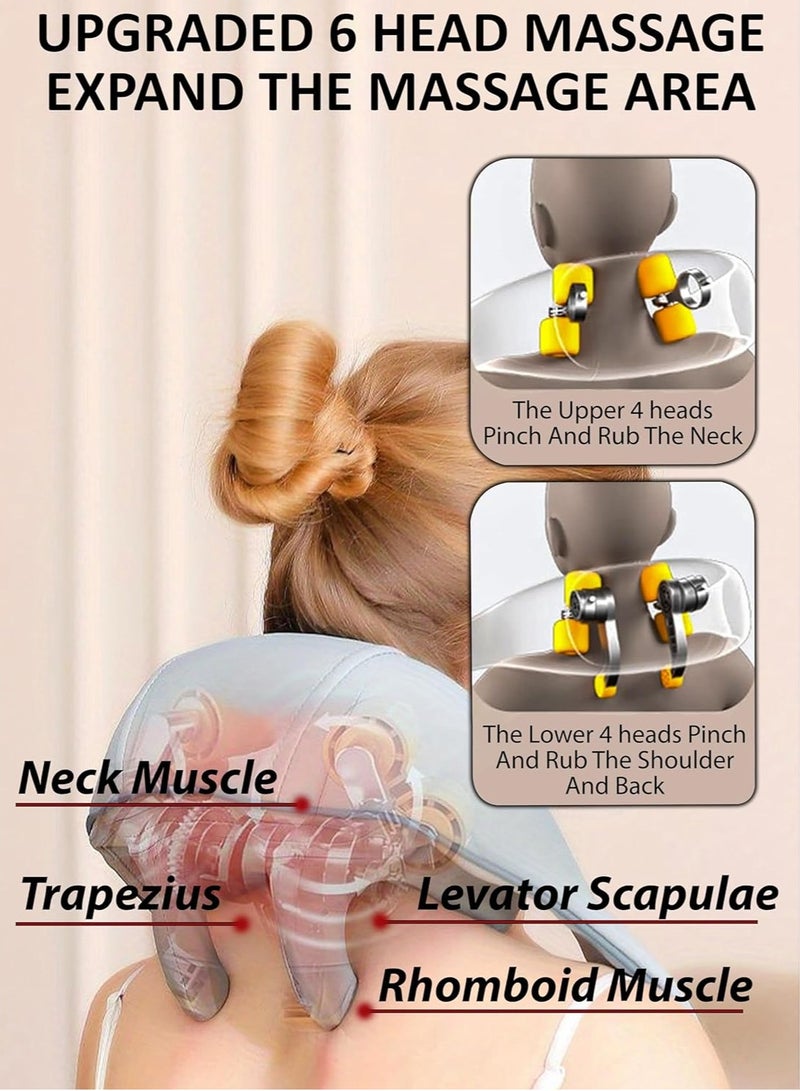 Loquat Shiatsu Neck Shoulder Massager With Heat Relieve Tension Target Acupoints Spa-Quality 6D Extra Large Massage Head Wearable Design Ideal Pain Relief Muscle Relaxation Stress Reduction - Image 4