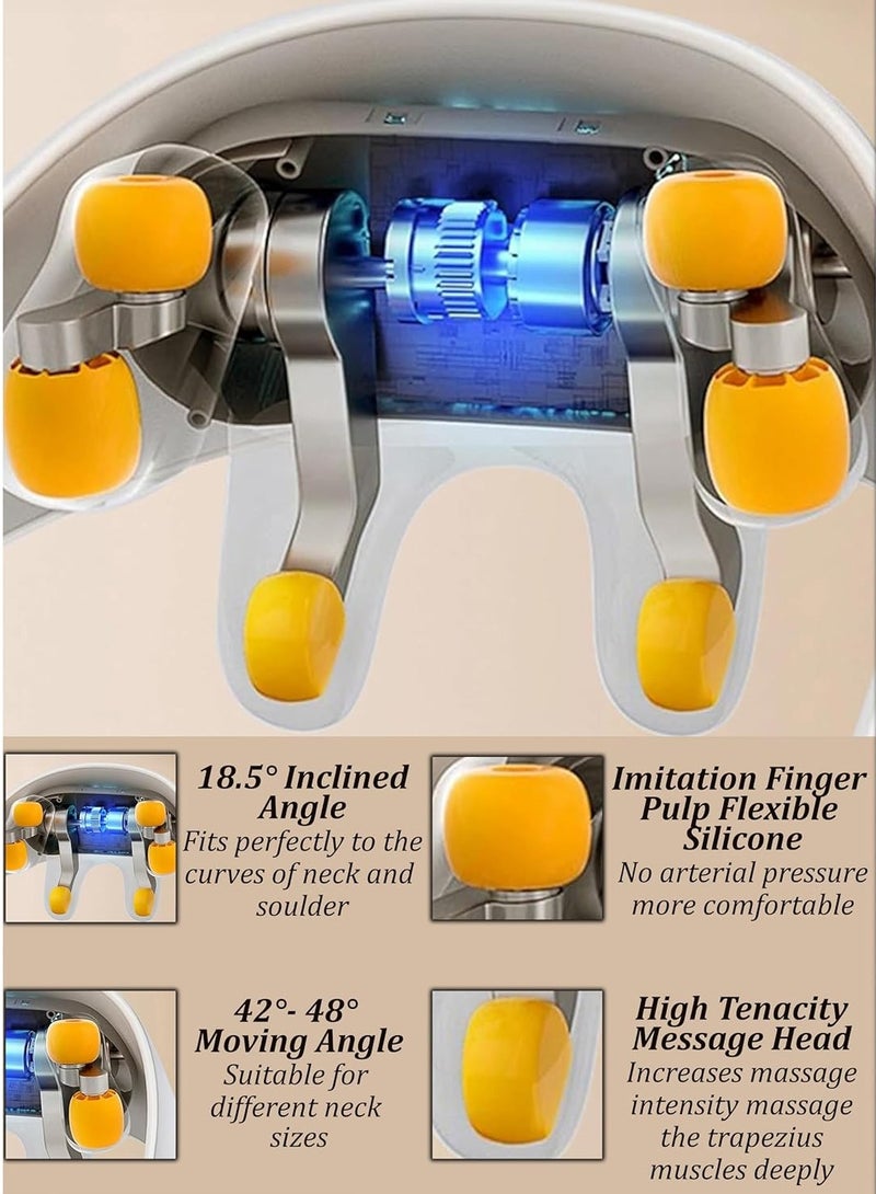 Loquat Shiatsu Neck Shoulder Massager With Heat Relieve Tension Target Acupoints Spa-Quality 6D Extra Large Massage Head Wearable Design Ideal Pain Relief Muscle Relaxation Stress Reduction - Image 5