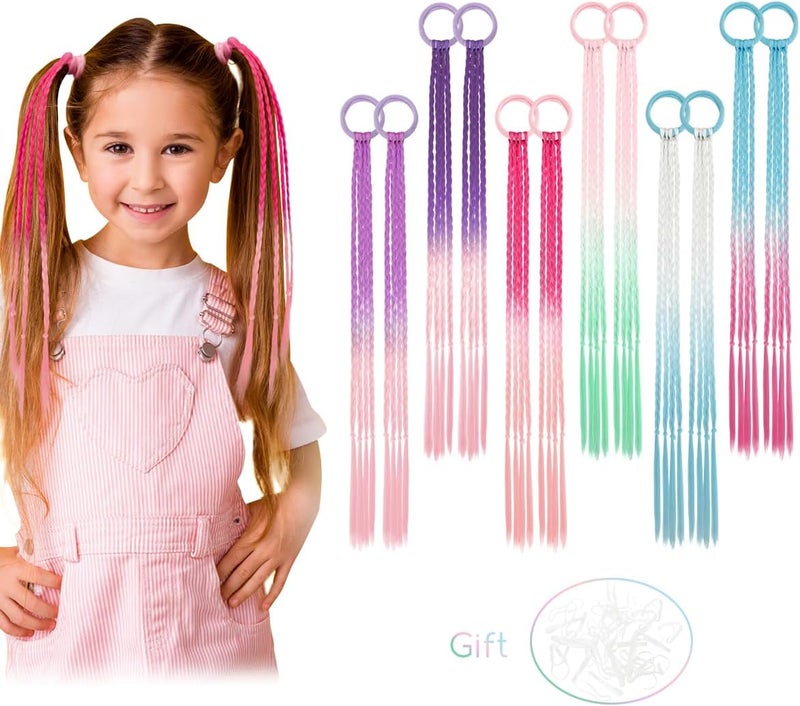 Dreamlover Coloured Hair Extensions for Girls Crazy Hair Day Accessories to Styles Kids Hair Accessories for Girls Christmas Gifts 12 Pieces