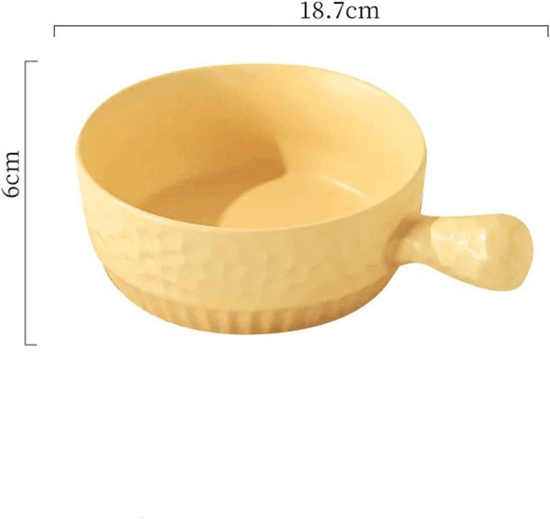 Casserole Dish Ceramic Bowl with Handle Tableware Eating Household Personal Use Wide Spaghetti Oven Baking Pan Kitchen(Green) - Image 2
