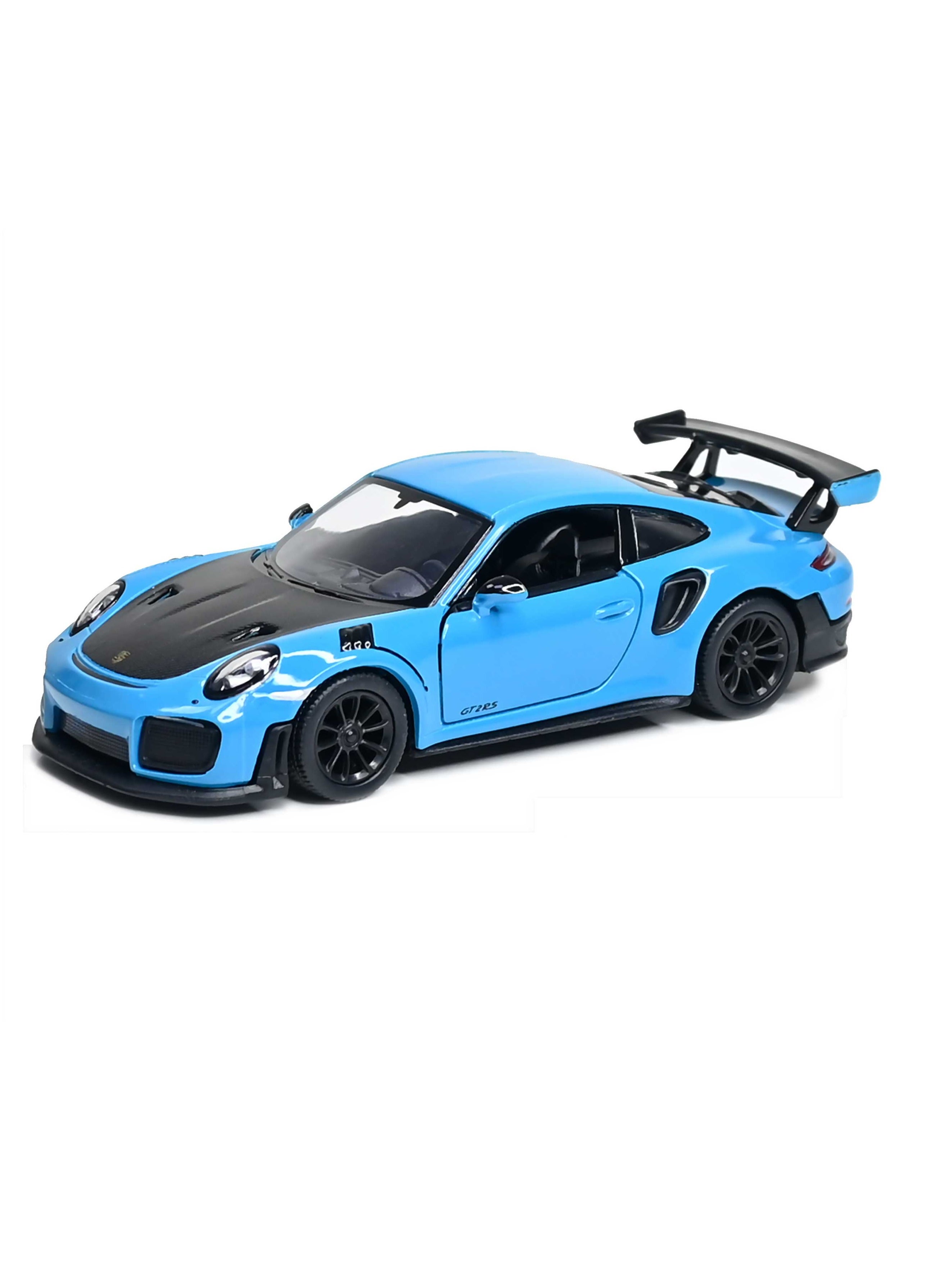 Kinsmart 1:36 Scale Pull Back Action Door Openable Porsche 911 GT2 RS Super Racing Alloy Diecast Miniature Vehicle Toy for Children 