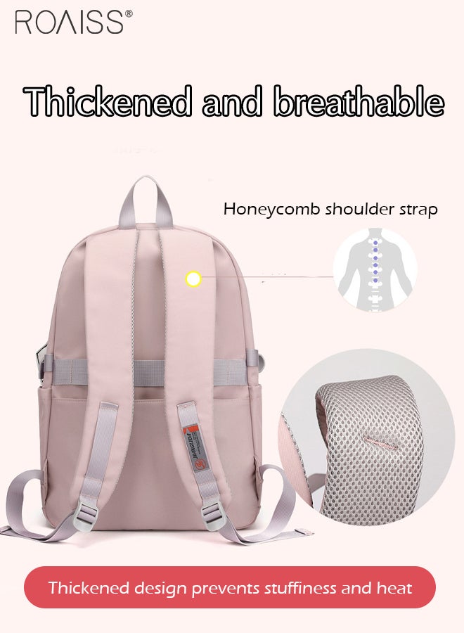 roaiss Large-Capacity Sweet Backpack Girl's School Travel Spine Protection Decompression Waterproof Multi-Pocket School Bag Lightweight and Versatile Casual Backpack Student School Bag  - Image 4
